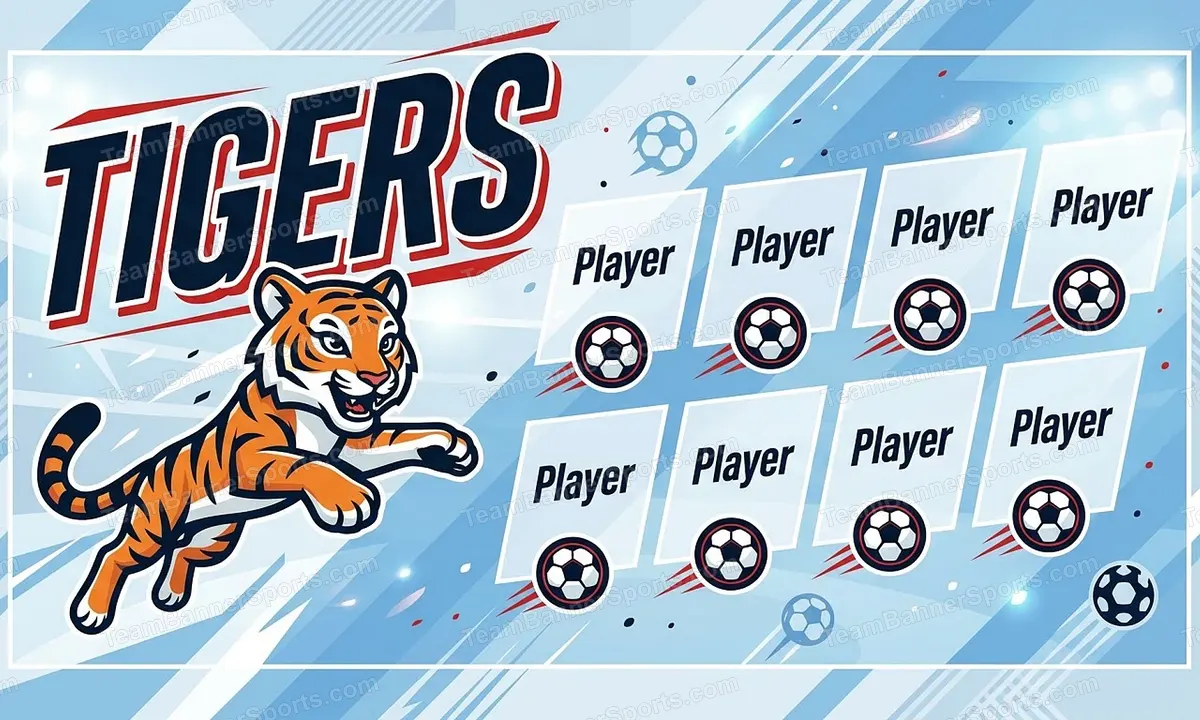 Tigers soccer team banner created with AI