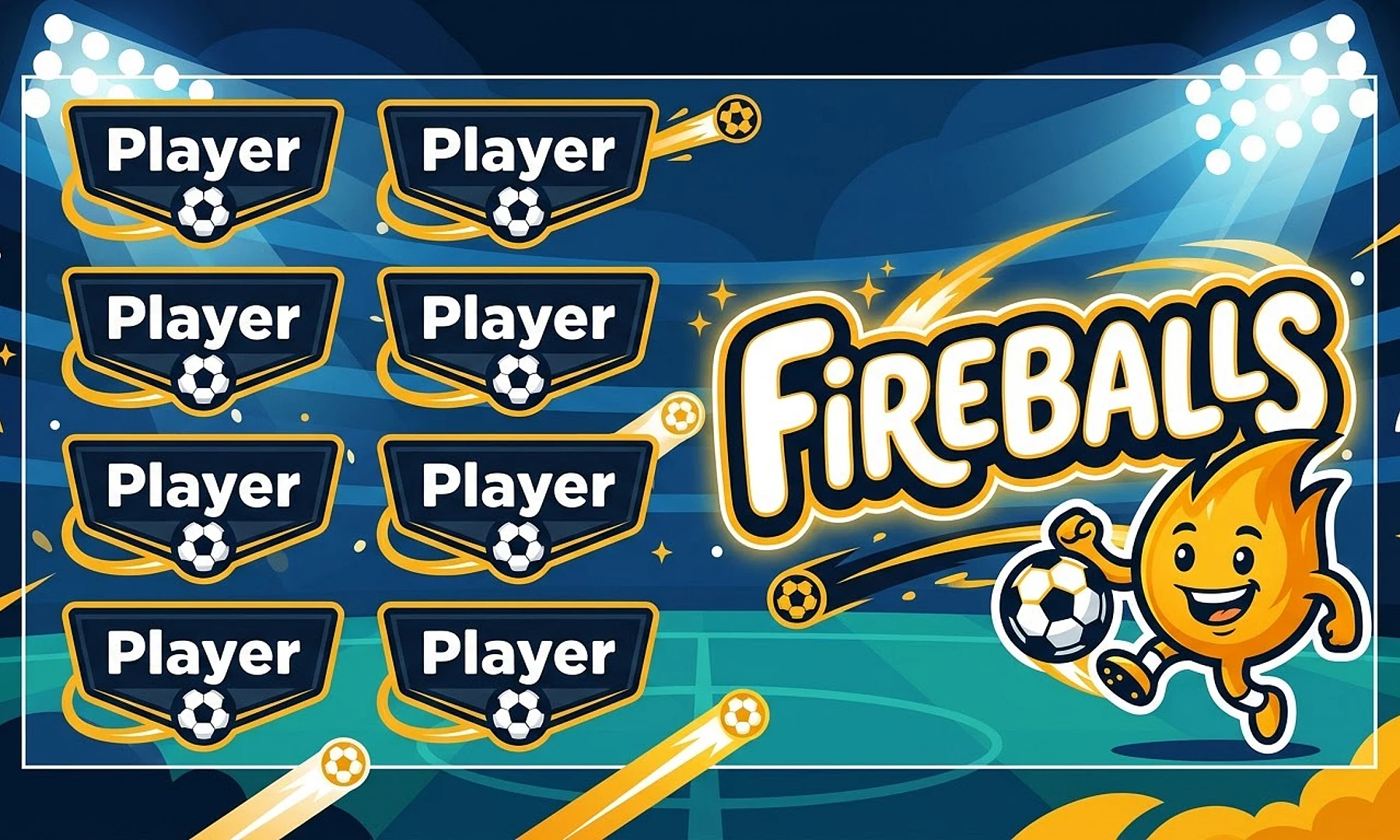 Fireballs soccer team banner created with AI