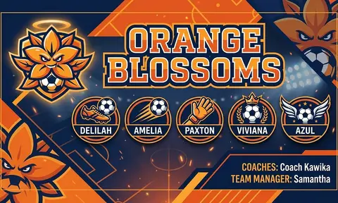 Orange blossoms Soccer AI image template