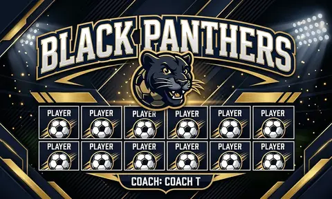 Black Panthers Soccer AI image template