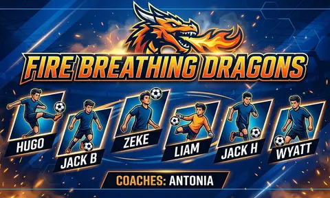 Fire breathing dragons Soccer AI image template