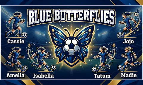 Blue butterflies Soccer AI image template