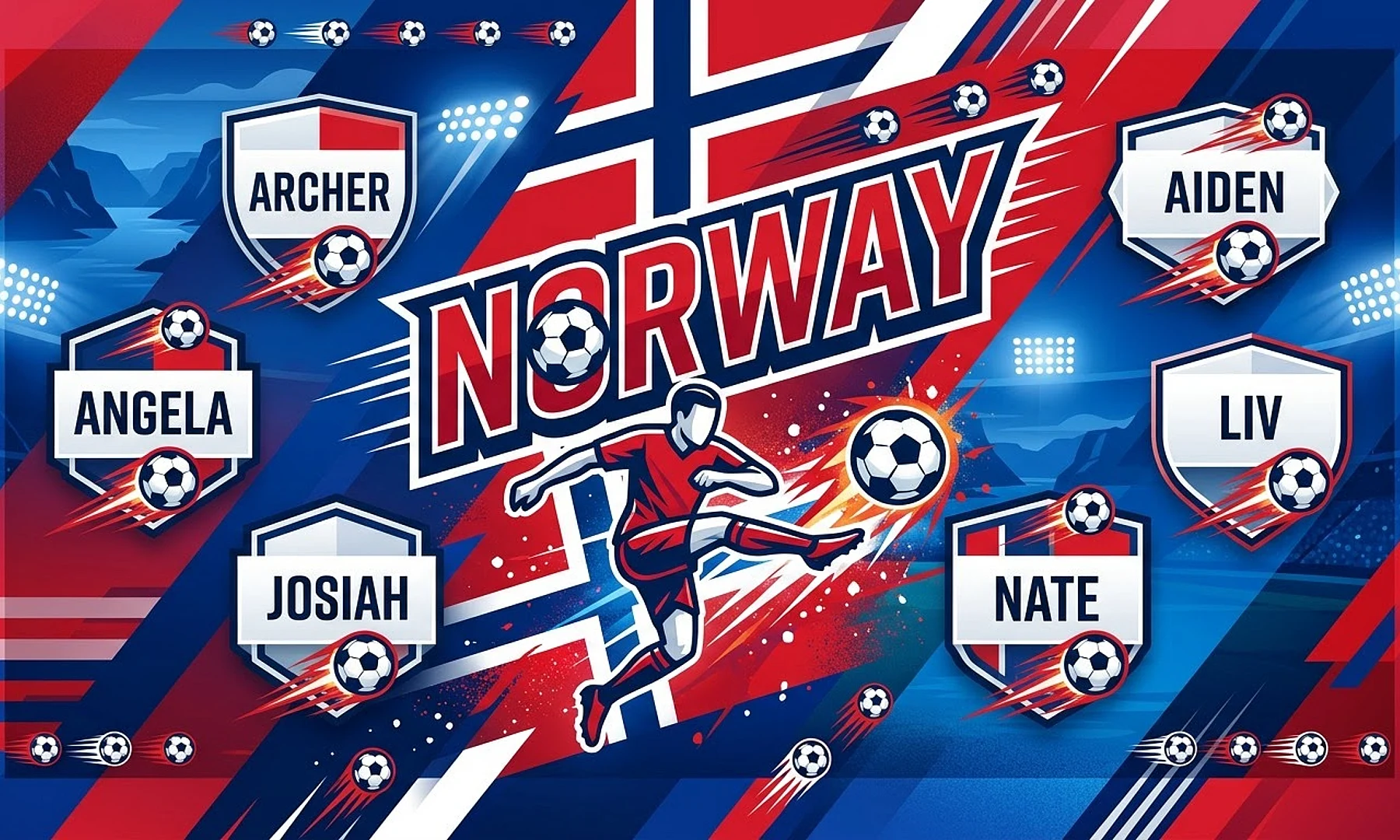 Norway soccer team banner created with AI