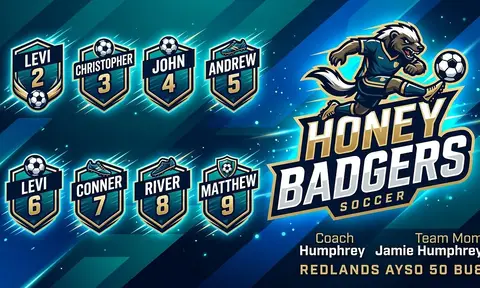 Honey Badgers Soccer AI image template