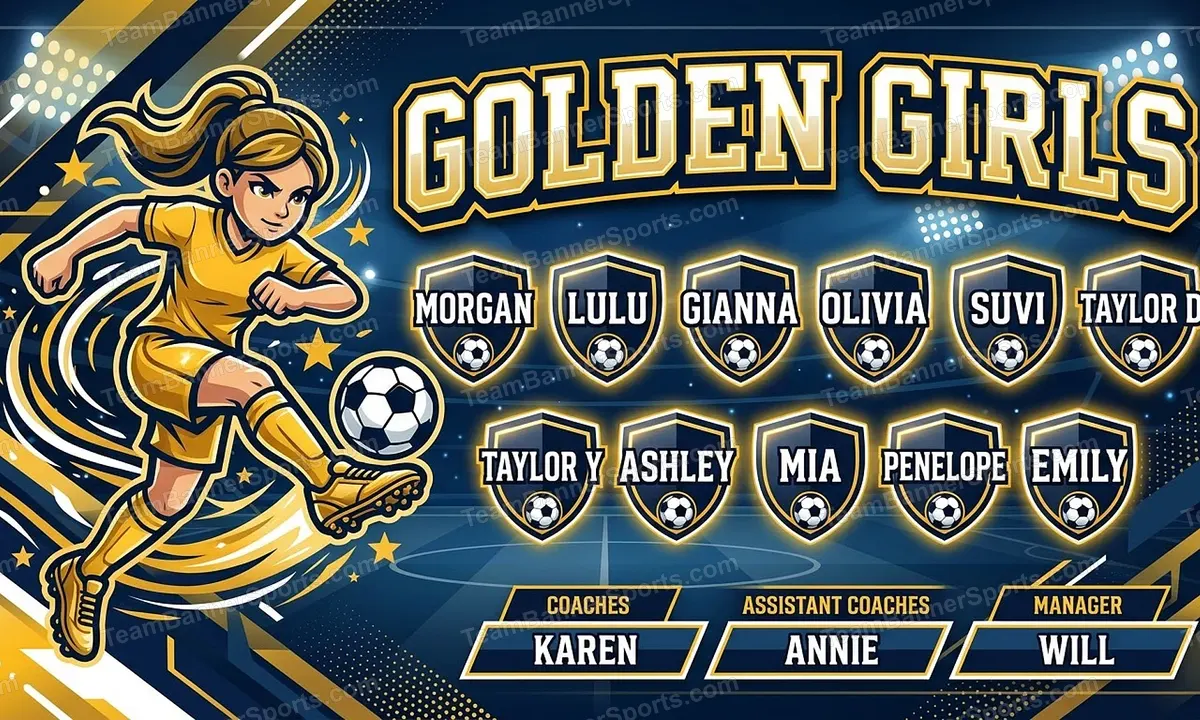Golden Girls soccer team banner created with AI