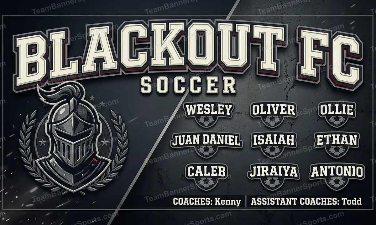 Blackout FC soccer team banner created with AI