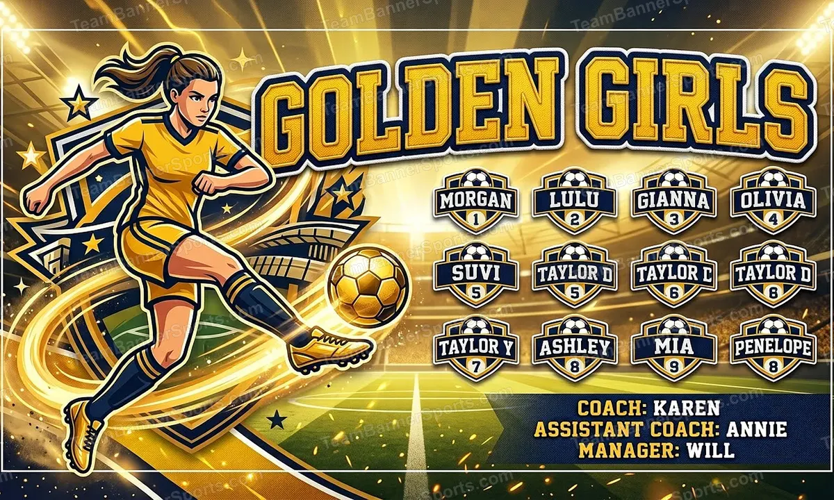 Golden Girls soccer team banner created with AI