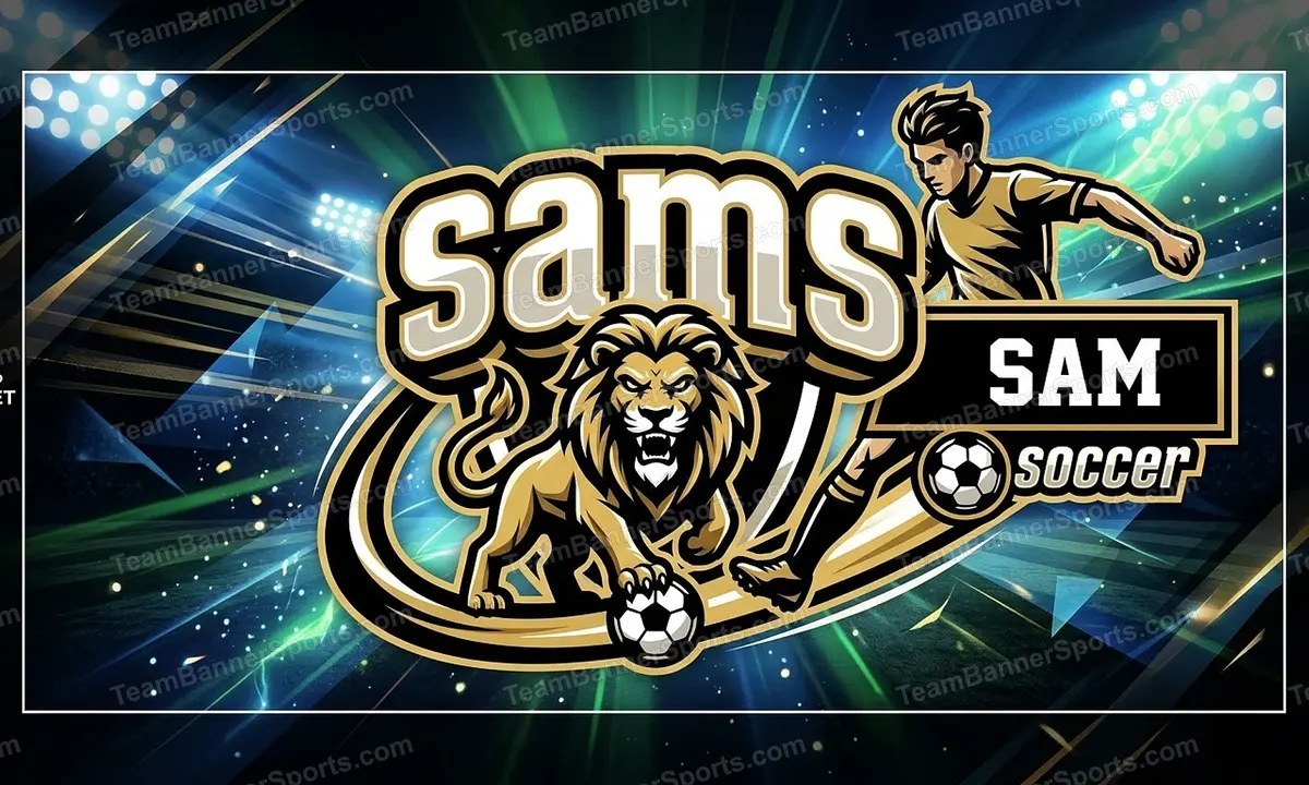 sams soccer team banner created with AI