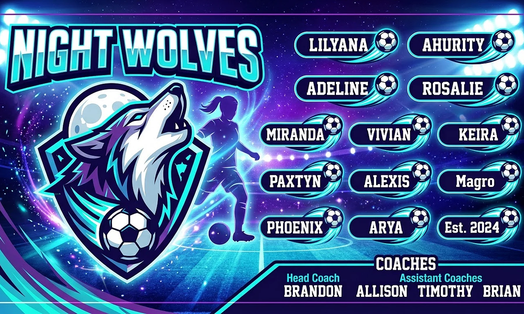 night wolves Soccer AI image template