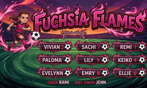Fuchsia Flames Soccer AI image template