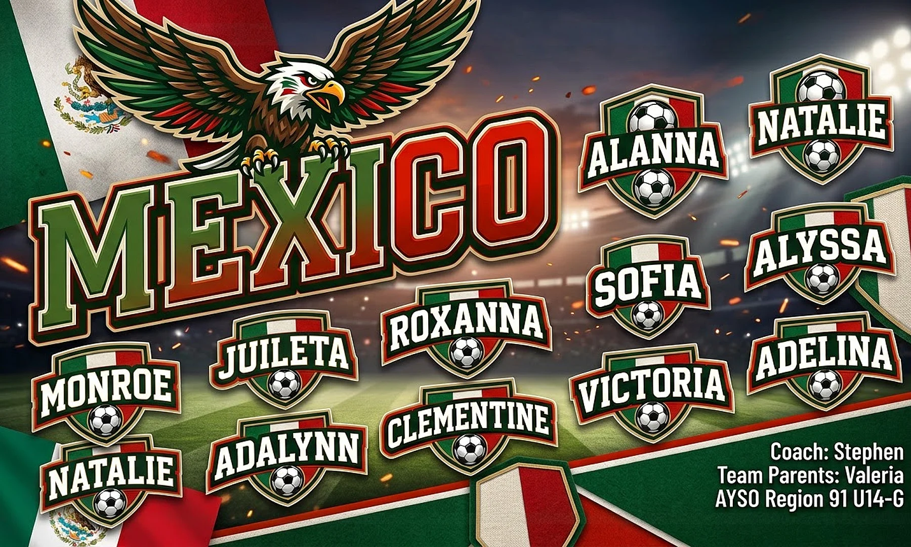 Mexico soccer team banner created with AI