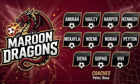 Maroon Dragons Soccer AI image template