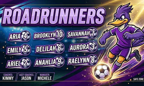 Roadrunners Soccer AI image template