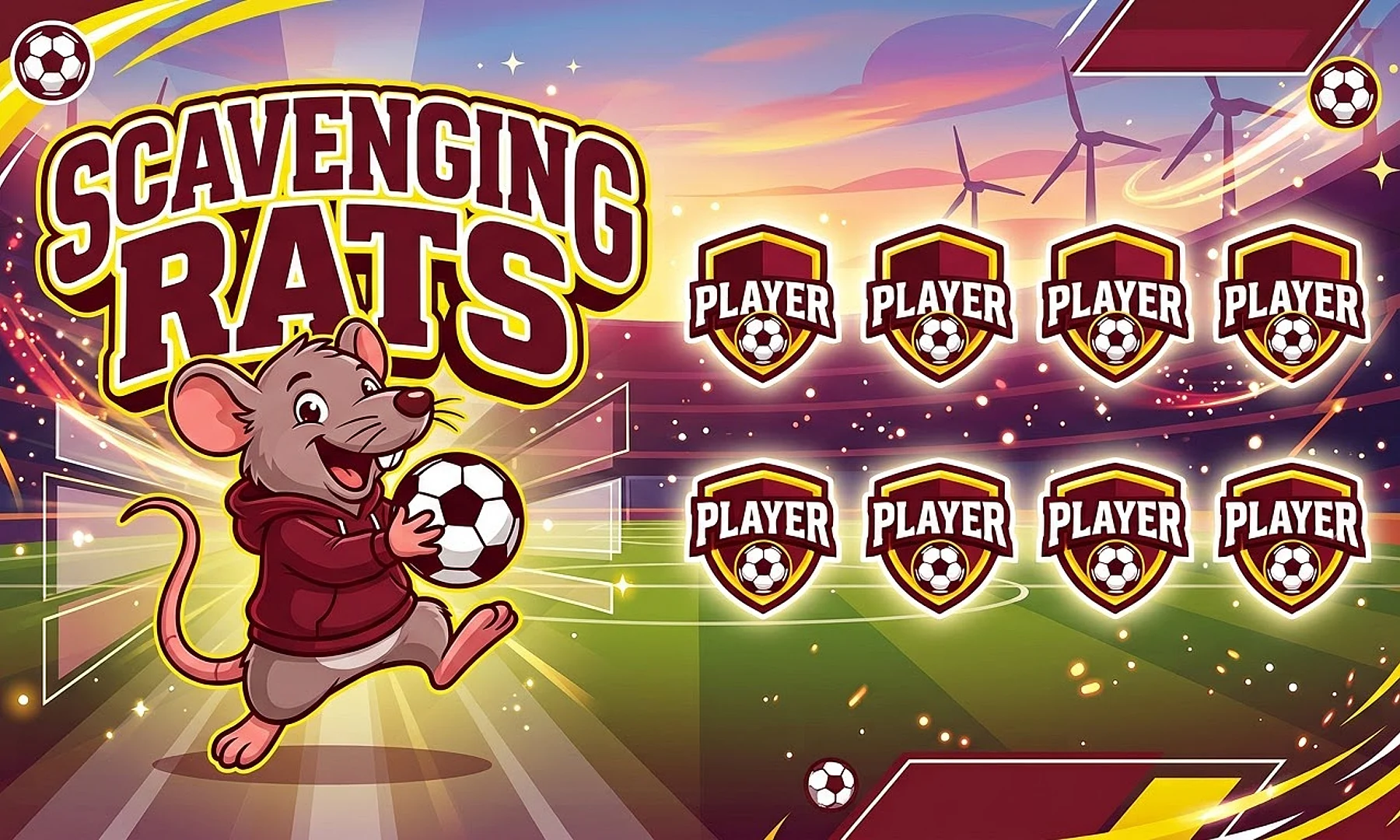 Scavenging Rats soccer team banner created with AI