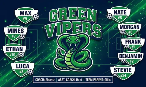 Green vipers Soccer AI image template