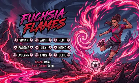 Fuchsia Flames Soccer AI image template
