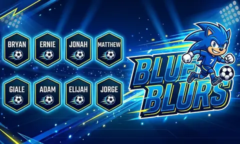 Blue Blurs Soccer AI image template