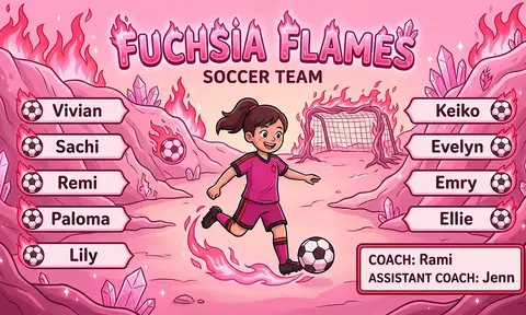 Fuchsia Flames Soccer AI image template