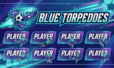 Blue Torpedoes Soccer AI image template
