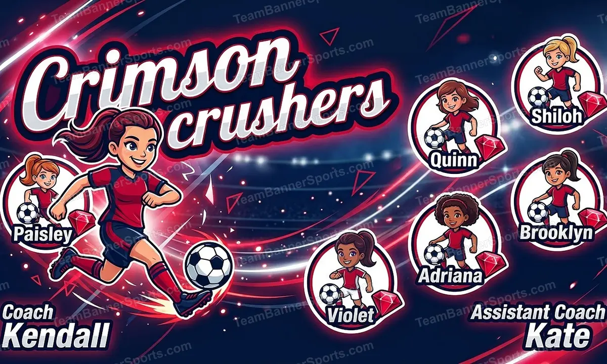Crimson crushers soccer team banner created with AI
