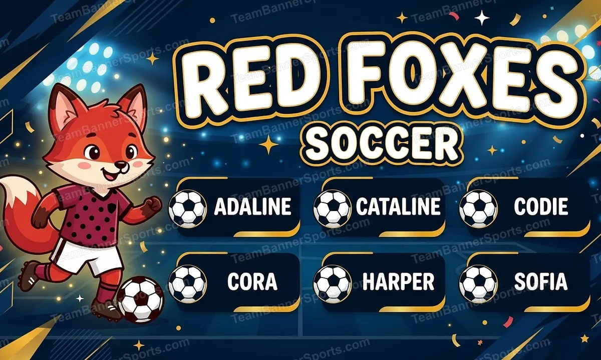 Red Foxes soccer team banner created with AI