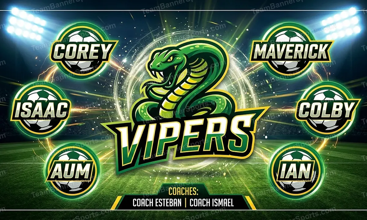 Vipers soccer team banner created with AI