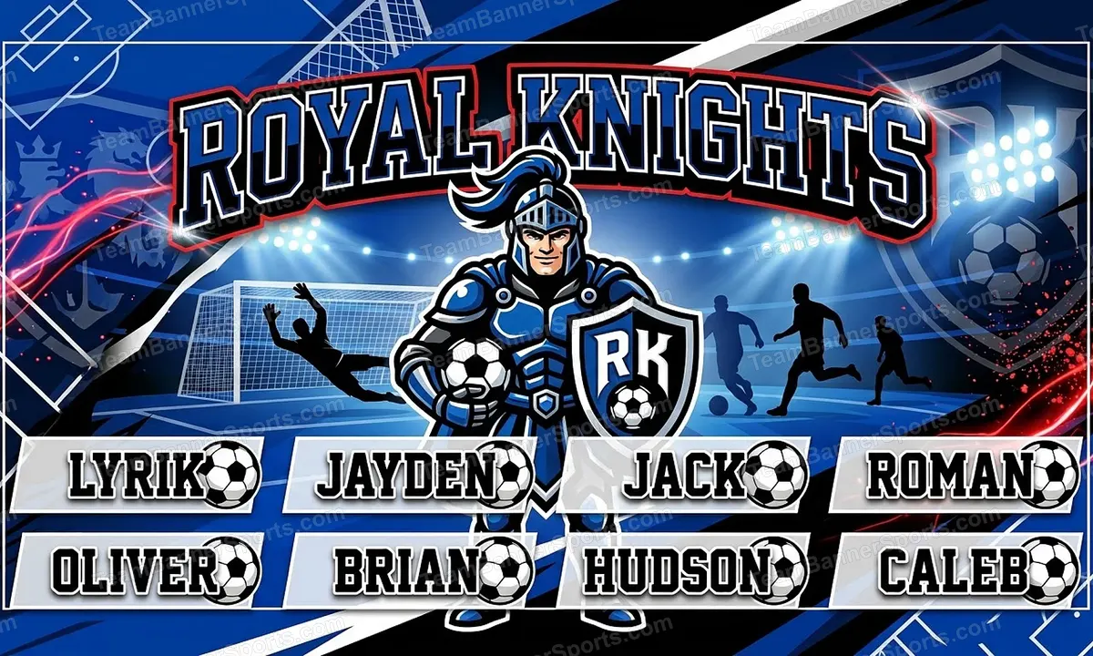 Royal Knights soccer team banner created with AI