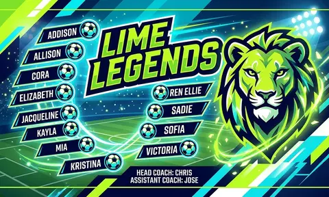 Lime Legends Soccer AI image template
