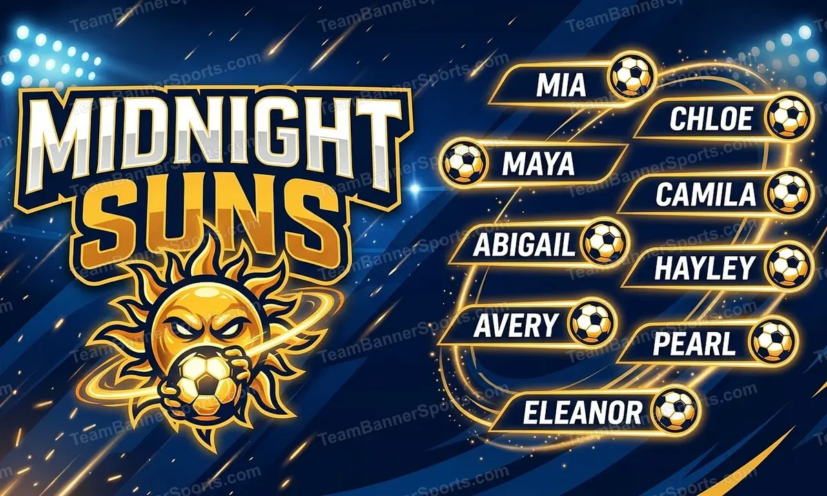 Midnight Suns soccer team banner created with AI