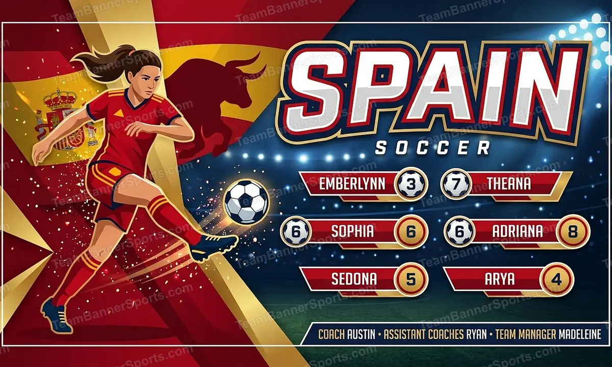 Spain soccer team banner created with AI