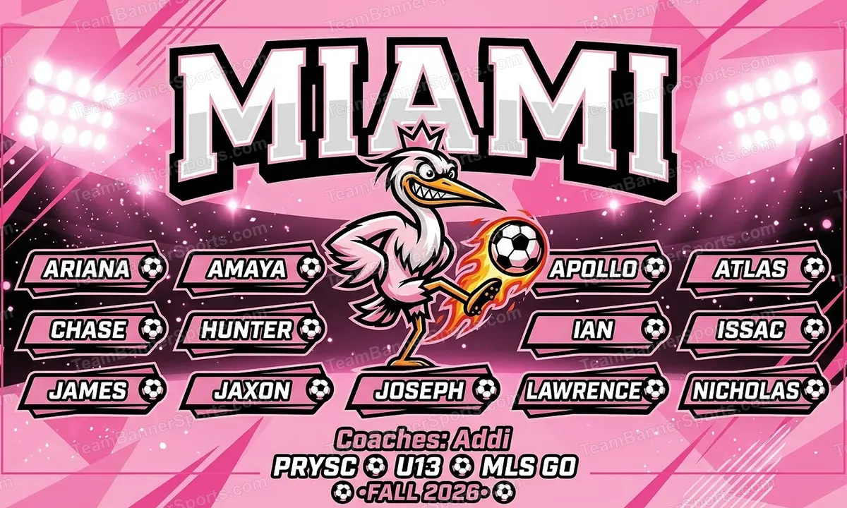 Miami soccer team banner created with AI
