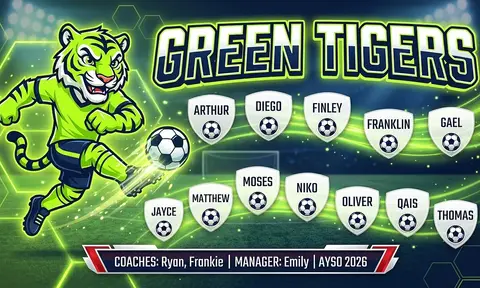 Green Tigers Soccer AI image template