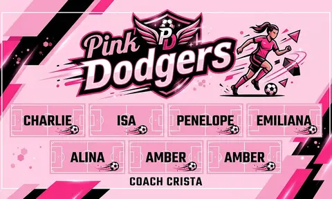 Pink Dodgers Soccer AI image template