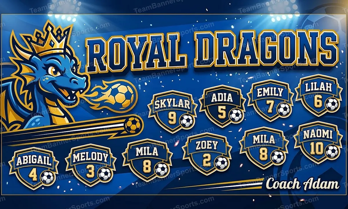 Royal Dragons soccer team banner created with AI
