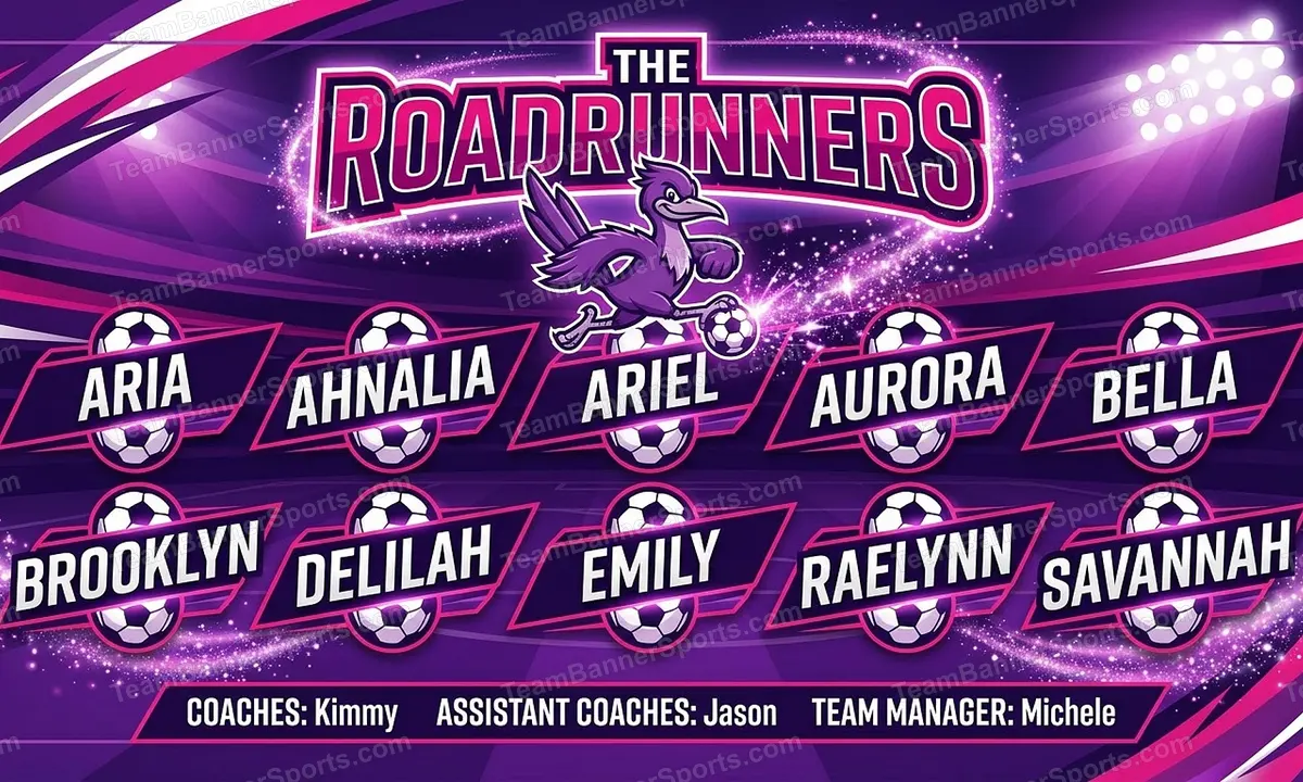 The Roadrunners soccer team banner created with AI