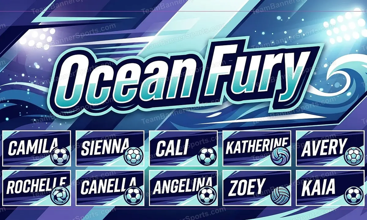 Ocean Fury soccer team banner created with AI