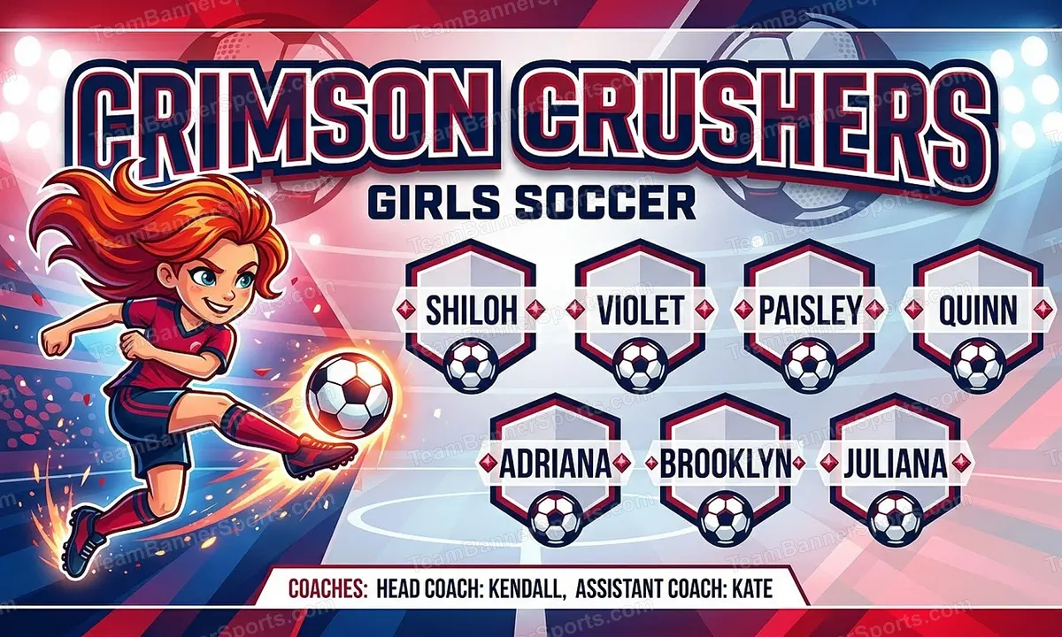 Crimson crushers soccer team banner created with AI