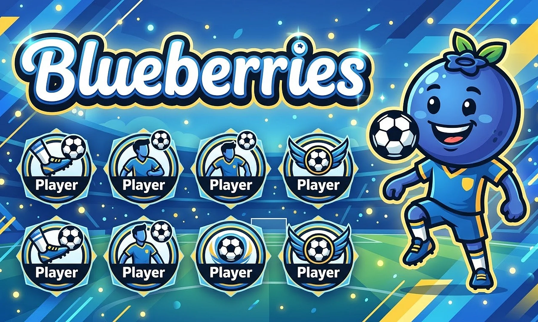 Blueberries Soccer AI image template