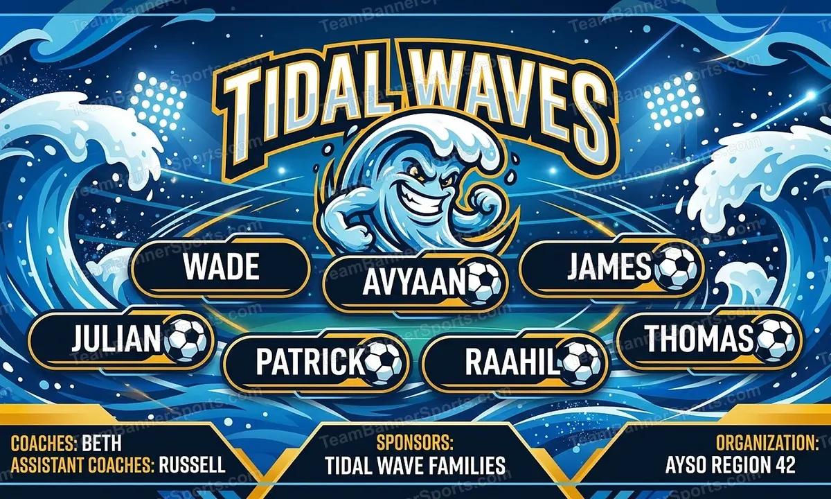 Tidal Waves soccer team banner created with AI