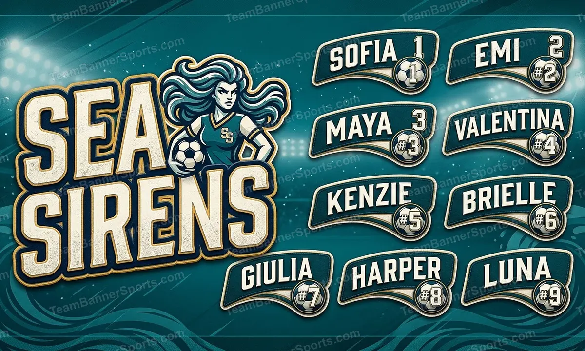 Sea Sirens soccer team banner created with AI