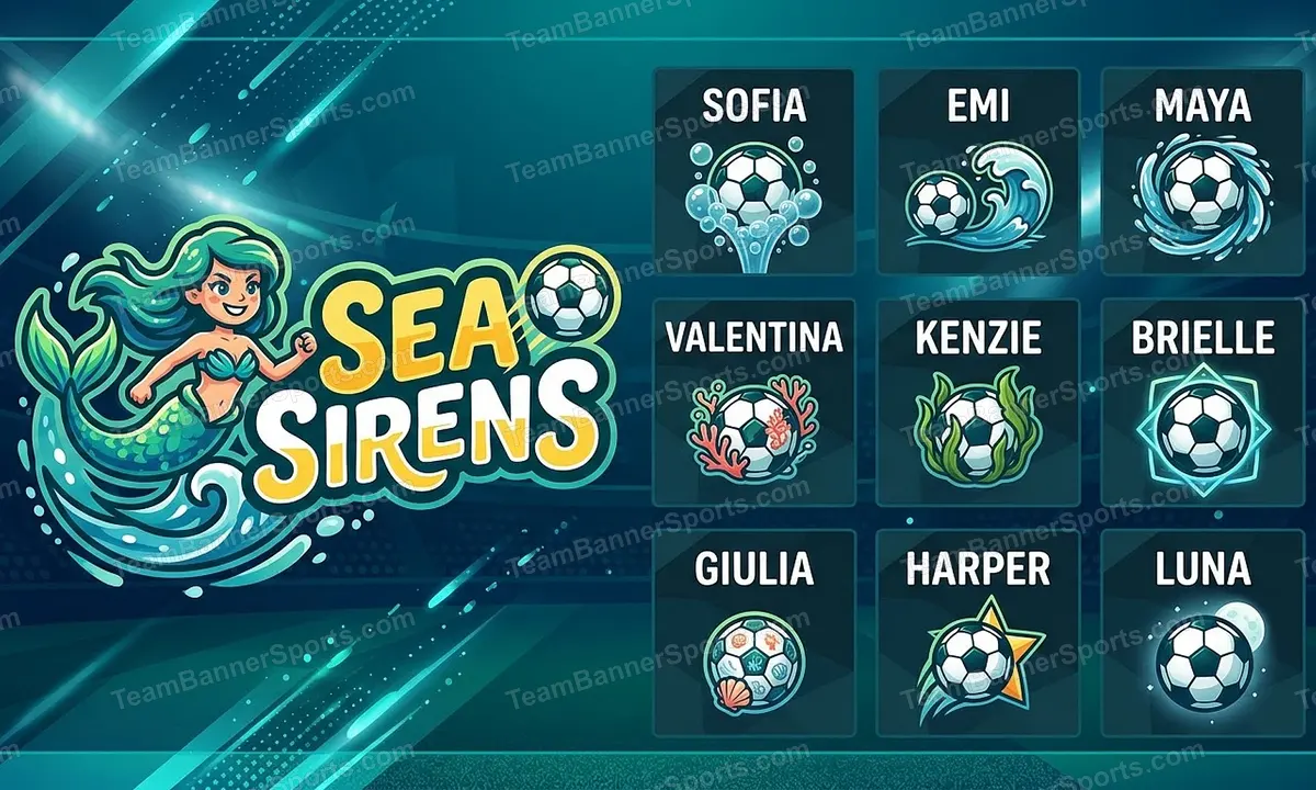 Sea Sirens soccer team banner created with AI