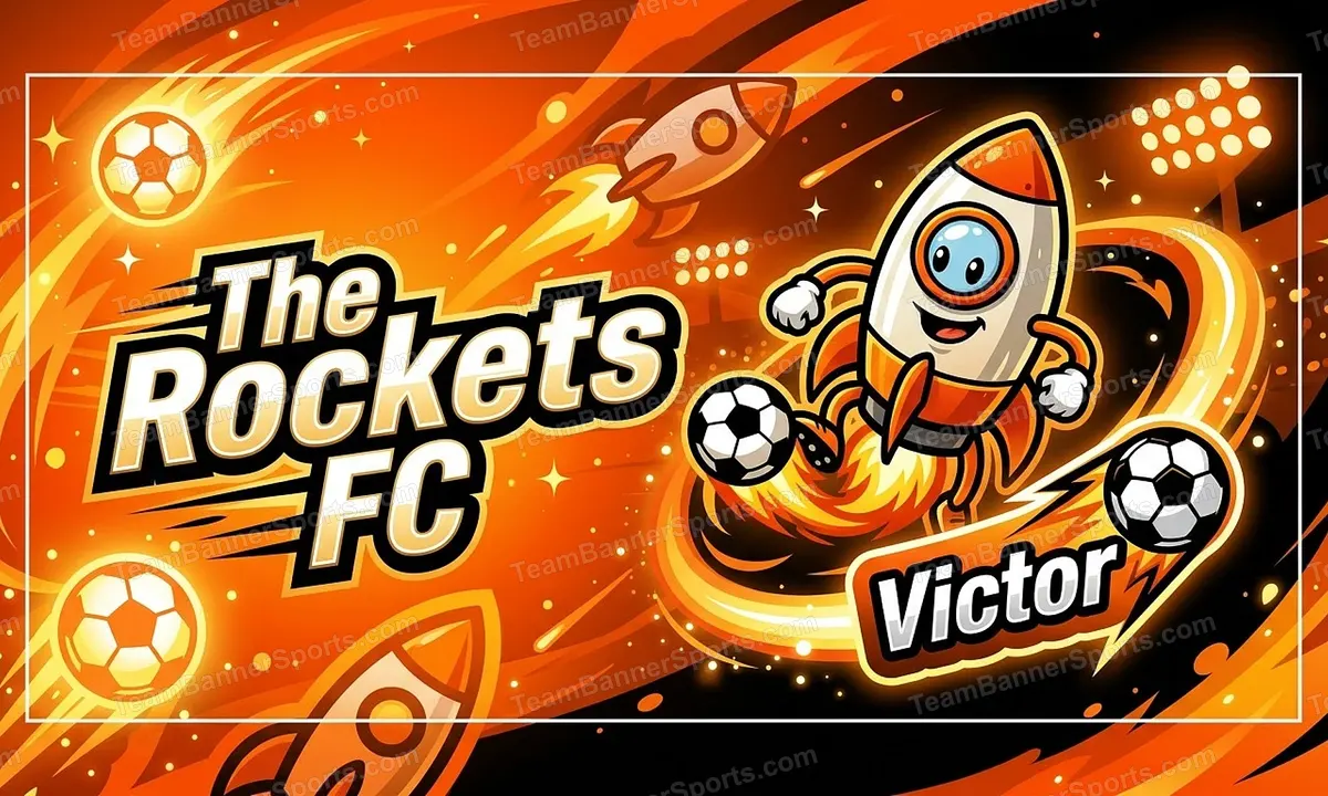 The Rockets FC soccer team banner created with AI