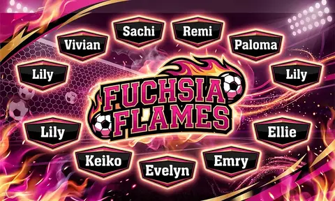 Fuchsia Flames Soccer AI image template