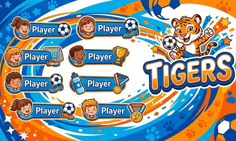 Tigers Soccer AI image template