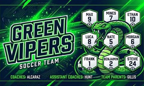 Green vipers Soccer AI image template