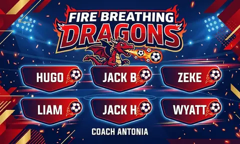Fire breathing dragons Soccer AI image template