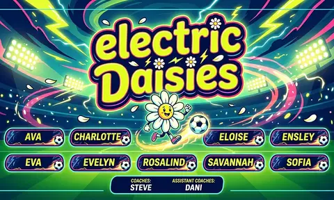 electric Daisies Soccer AI image template