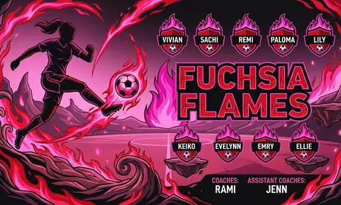 Fuchsia Flames Soccer AI image template