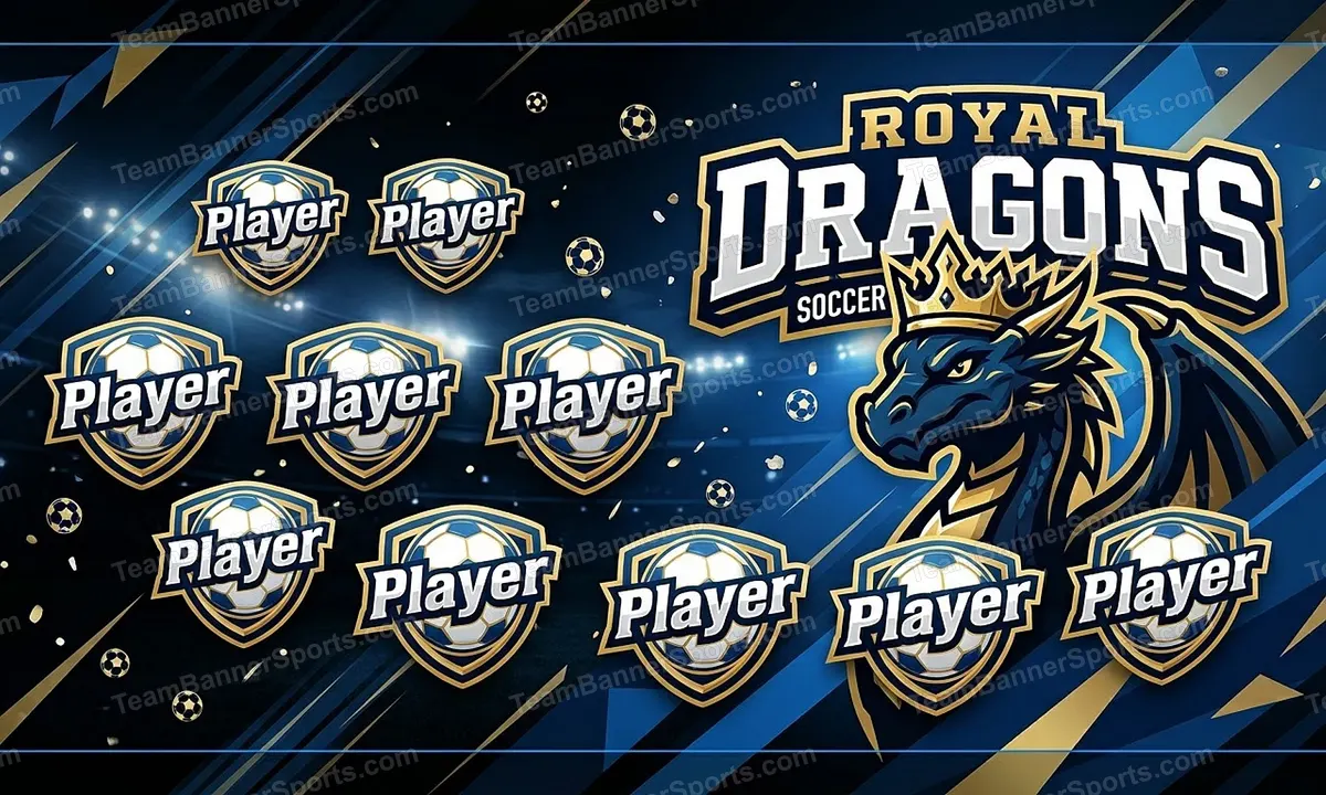 Royal Dragons soccer team banner created with AI