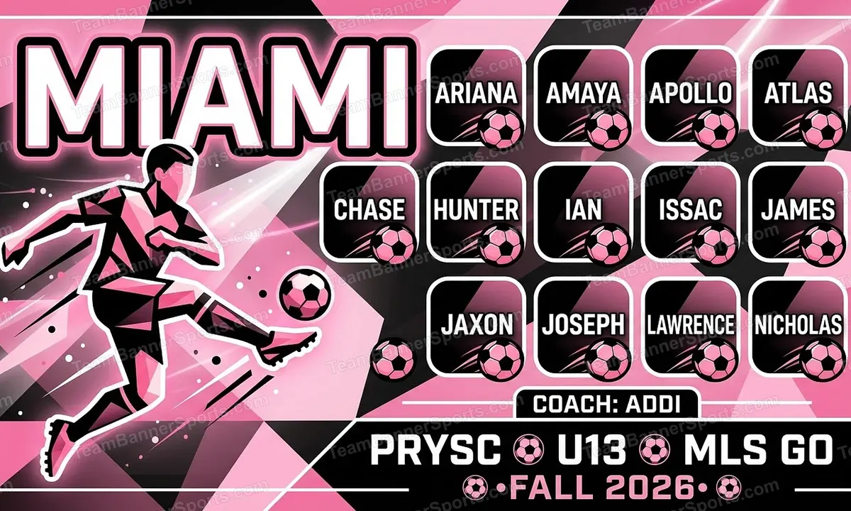Miami soccer team banner created with AI